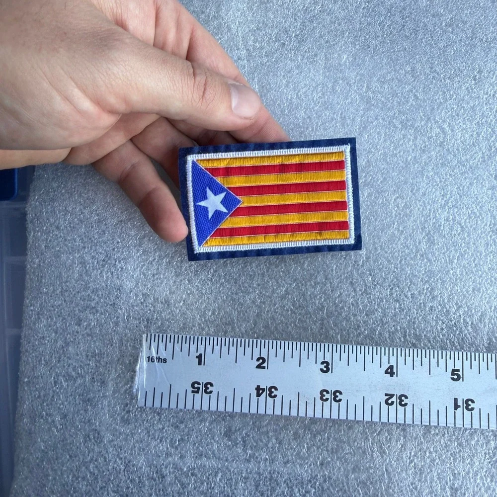 Catalan Flag Patch Embroidered Sew On Iron On Yellow Red Star Blue
